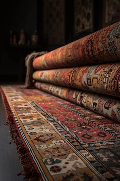 Premium Photo A Rug With A Red And Yellow Rug That Says The Word On It