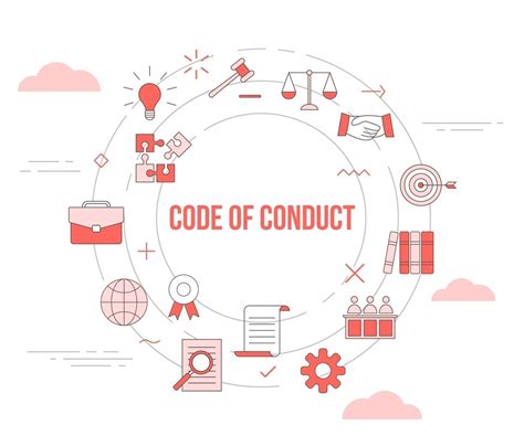 Code Of Conduct Concept With Icon Set Template Banner With Modern