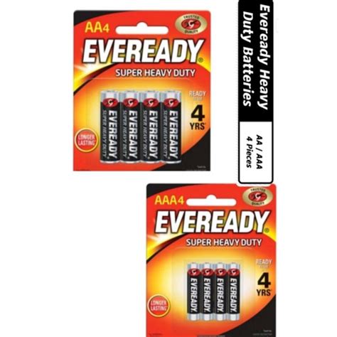 Eveready Super Heavy Duty AA AAA Battery Batteries 4 Pieces Shopee