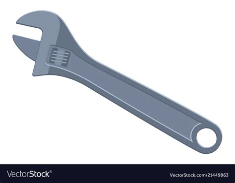 Colorful Cartoon Adjustable Wrench Royalty Free Vector Image