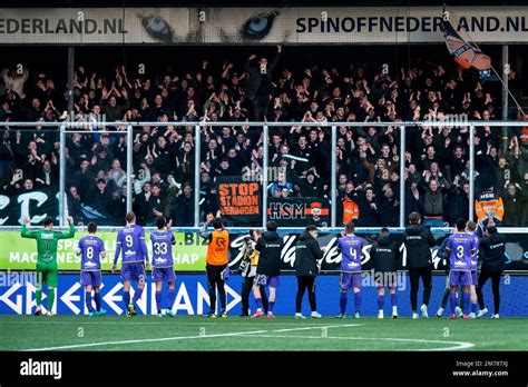 Leeuwarden Players Of Fc Volendam Celebrate The Victory With The Fans