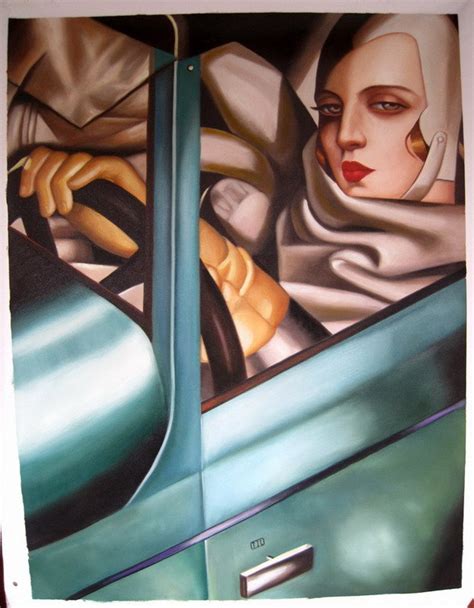 Tamara De Lempicka Tamara In The Green Bugatti Self Portrait Oil