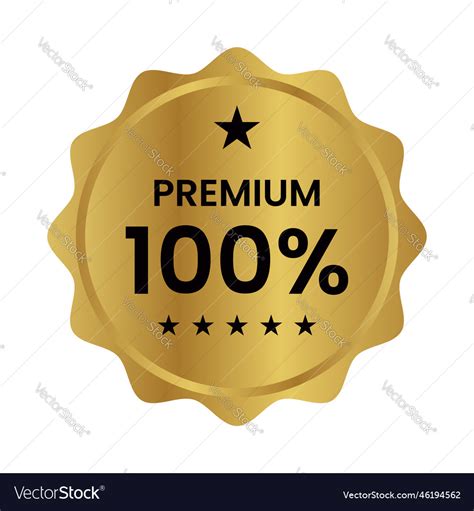 Premium 100 percent label seal sticker stamp Vector Image