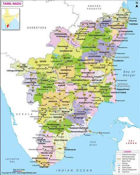 Tamil Nadu Map Map Of Tamil Nadu State Districts Information And Facts