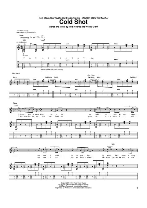 Cold Shot" Sheet Music by Stevie Ray Vaughan for Guitar Tab - Sheet ...