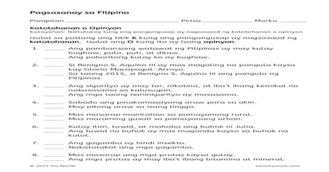 Pdf Pagsasanay Sa Filipino Free Printable Worksheets For Filipino · Pdf Filepagsasanay Sa