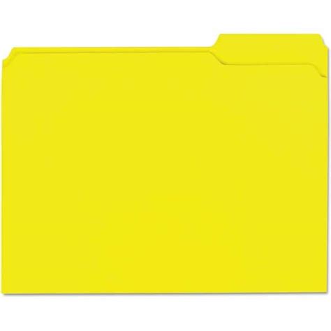 Universal File Folders With Top Tab Letter Yellow 100pack Msc Direct