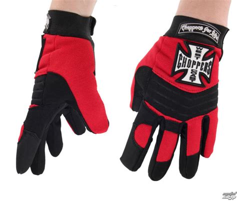 ถุงมือขับมอเตอร์ไซค์ West Coast Choppers รุ่น Riding Gloves Blackred