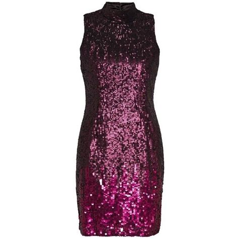 French Connection Starlight Sparkle High Neck Sequin Dress 710 Pen