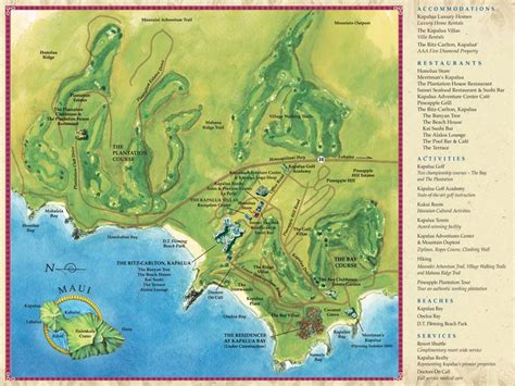 Map Kapalua Resort Kapalua Maui Vacation Kapalua Maui