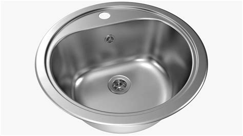 Oval Stainless Steel Inset Sink 3d Model 19 3ds Blend C4d Fbx Max Ma Lxo Obj Free3d