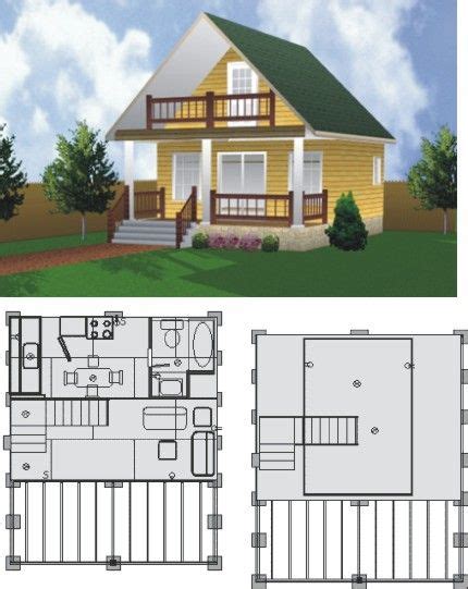 Kenora Cottage Plans With Loft 20 X 24 Large Format 22018 Us24