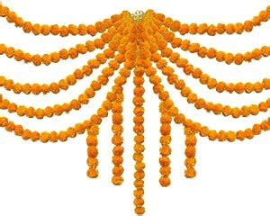 Amazon Pcs Artificial Marigold Garland For Decoration Ft Long