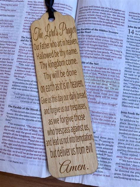 The Lords Prayer Bookmark Bible Bookmark Religious T Etsy