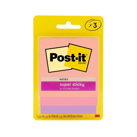 3M Post It Super Sticky Notes Flamingo 3x3in 3 Pack NTUC FairPrice