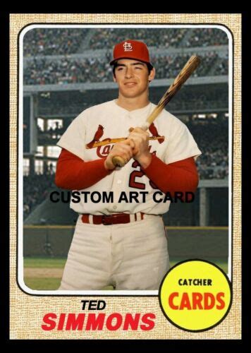 Ted Simmons St Louis Cardinals Style Custom Baseball Art Card Ebay