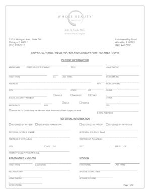 Fillable Online Skincare Patient Registration Form Fax Email Print