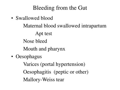 Ppt Bleeding From The Gut Clinical Approach Powerpoint Presentation