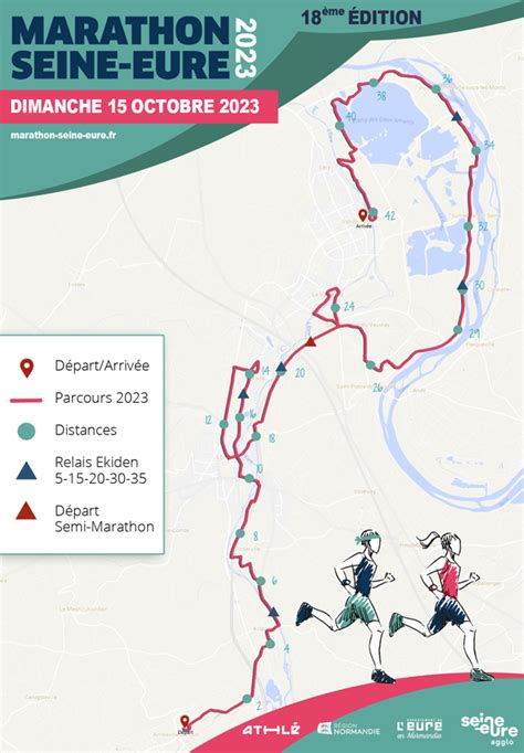 Le Parcours 2023 Marathon Seine Eure Courses à pied en Normandie