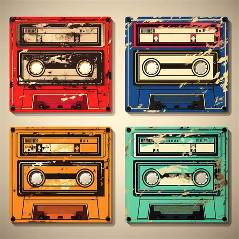 Premium Photo A Retro Cassette Tape Frame Design Music Tapes As Decorations 2d Clipart Tshirt