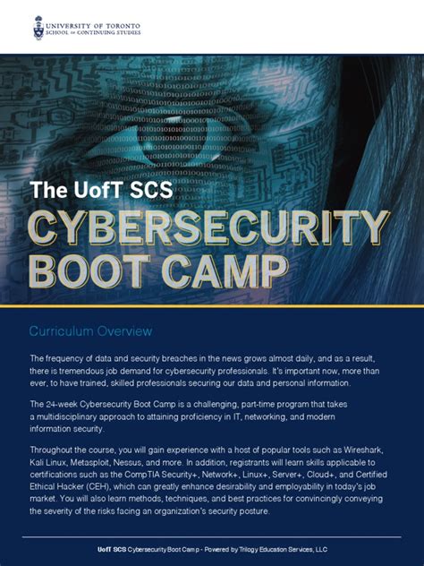 Cybersecurity Boot Camp Cybersecurity Boot Camp The Uoft Scs Pdf