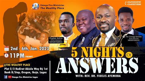 Nights Of Answers With Rev Dr Fidelis Ayemoba Day Nd Jan