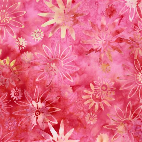 Pink Floral Batik Overdale Fabrics