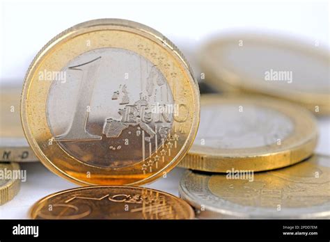 1 Euro Coins Cutout Stock Photo Alamy