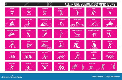 All In One Summer Olympic Sport Icons Stock Vector - Image: 60395168