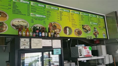 Menu at La Chingada Taqueria restaurant, San Jose