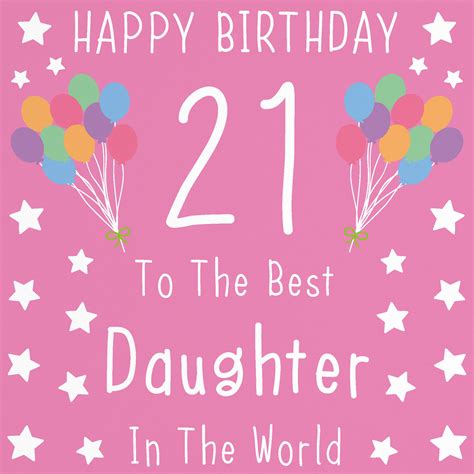 Daughter 21st Birthday Card Happy Birthday 21 To The Etsy