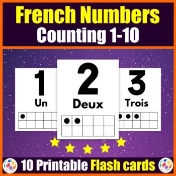 French Numbers Flashcards For Prek K To Learn Numbers Practice