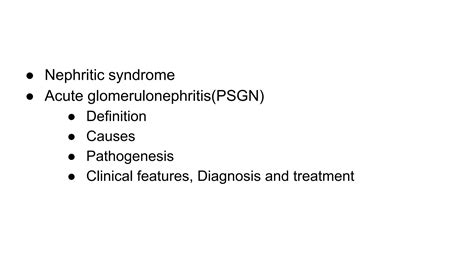 Nephritic Syndrome Acute Glomerulonephritis Pathology Atot Ppt