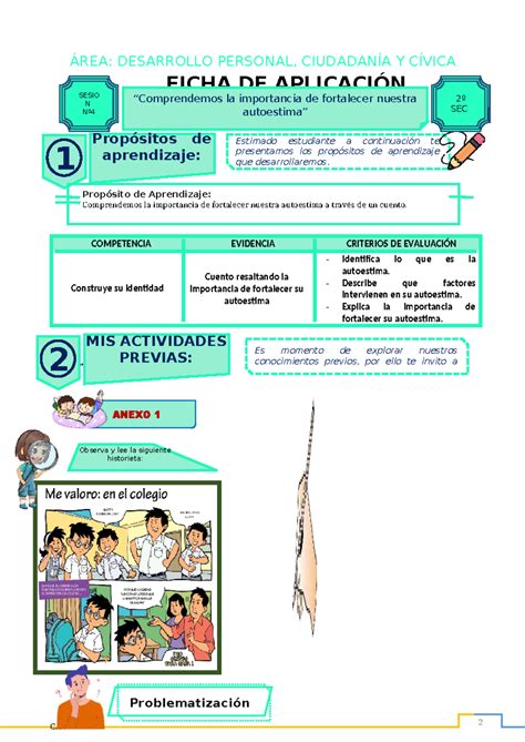 2 Ficha DE Aplicación Sesión 4 SEM 2 COMPETENCIA EVIDENCIA