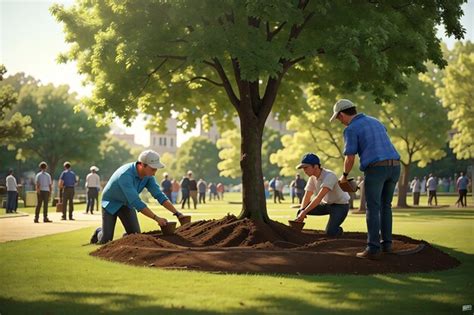 Gente plantando árboles en el parque Foto Premium