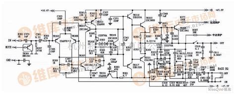 集成音频放大中的天龙dra 335r435r功放后级电路图 将睿