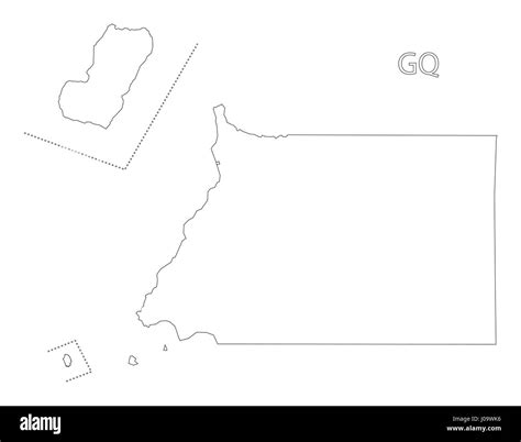 Equatorial Guinea Outline Silhouette Map Illustration Stock Vector