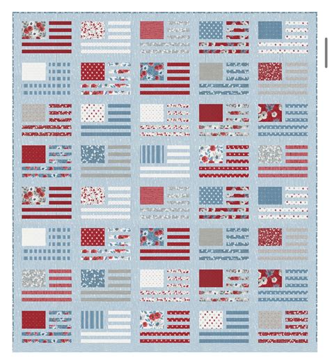 Miss Americana Quilt Kit Featuring Old Glory By Lella Boutique 65x75