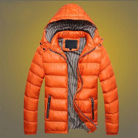 TG220 Men Winter Hooded Down Jacket Size L Orange