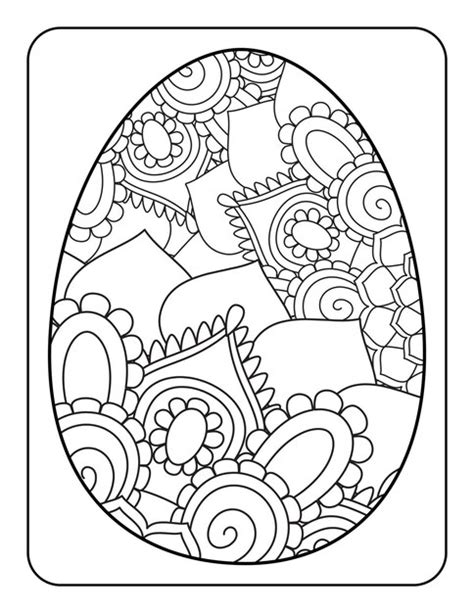 Premium Vector Easter Egg Coloring Page Easter Bunny Coloring Page