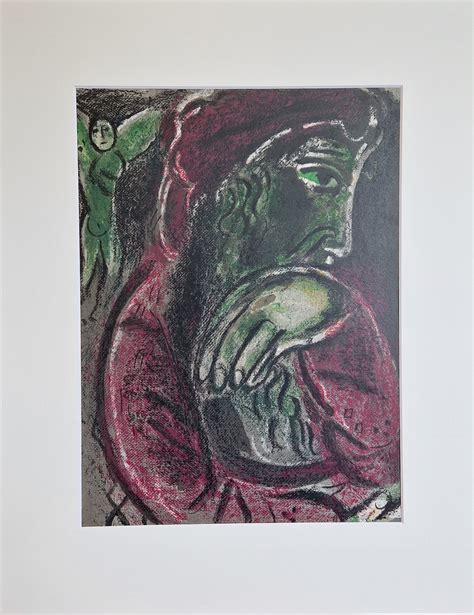 Hiob In Der Verzweifling Von Original Lithografie Bibel Chagall