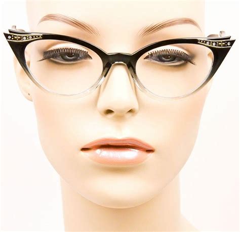 50s Retro Rita Cat Eye Gradient Ombre Wayfe Demi Pinup Clear Eyeglasses Frames Ebay