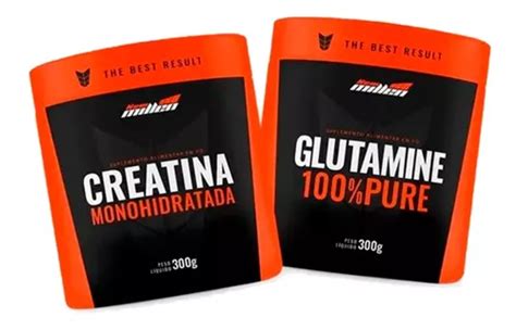 Creatina 300g Monohidratada Glutamina 300g New Millen Frete grátis