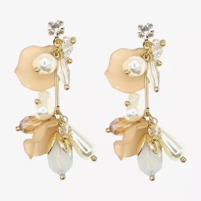 Bijoux Bar Simulated Pearl Drop Earrings Color Pink JCPenney