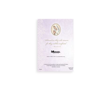 sympathy folder mary lilac mass cards
