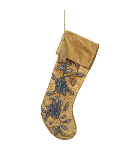 Harrods Gold Velvet Beaded Stocking Harrods Uk