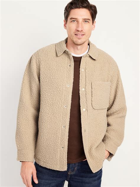 Snap Front Sherpa Shacket Old Navy