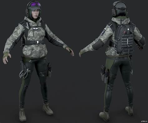 Ela Pack 3d Models Rainbow Six Siege Art Female Armor Combat Armor