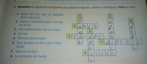 Resuelve El Siguiente Crucigrama Con Palabras Agudas Graves Y The