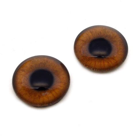 Pair Of 25mm Brown Sasquatch Glass Eyes Cabochons Set For Doll Making Ebay